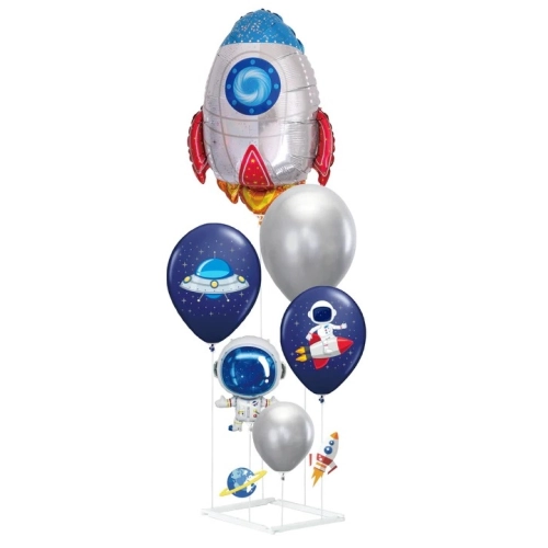 Balony urodziny dekoracja kosmos rakieta stelaż